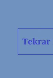 Tekrar Programlar